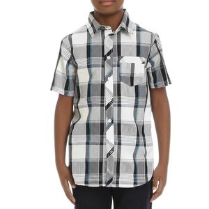 XG Kids Plaid Short Sleeve Button Up Shirt Size M Chest Pocket‎ Casual Summer